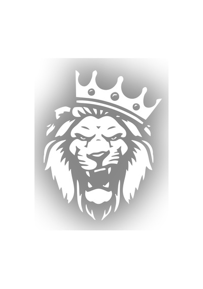 Kral Tacçlı Aslan Sticker 17x17 Cm Beyaz