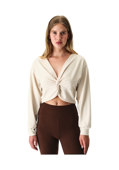 Penti Taş Rengi Cotton Modal Blend Twisted Sweatshirt