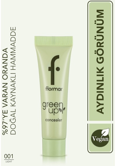 Flormar Nemli Ve Aydınlık Görünüm Veren Vegan Likit Kapatıcı-green Up Concealer-001 Lıght-4251903322249