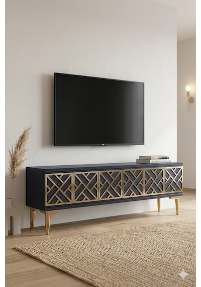 Tsa1238ag Arex Tv Sehpası Antrasit-gold 120cm