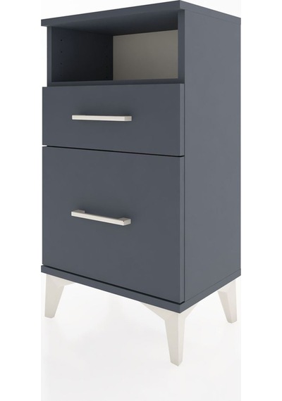 Arges Komodin Tek Raflı 2 Çekmeceli 44x30x80 Antrasit-antrasit Antrasit