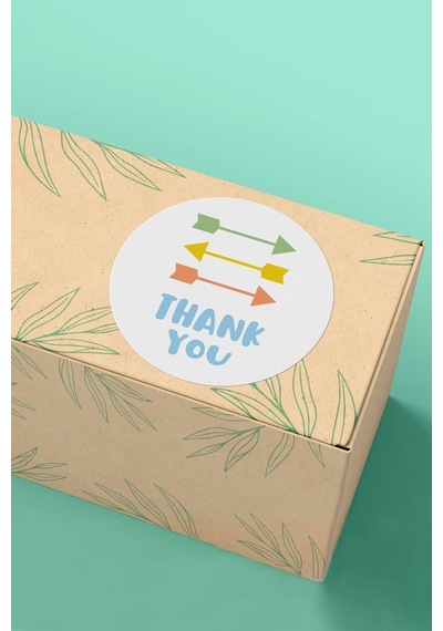 90 Adet Thank You Teşekkür Etiketi Ok Desenli 3x3cm St2029 Diğer