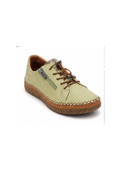N Napa Shoe Np.8207.avakado Deri Sneaker Napa Shoe Kadın Hakiki Deri Günlük Comfort Ayakkabı Avokado Yeşili