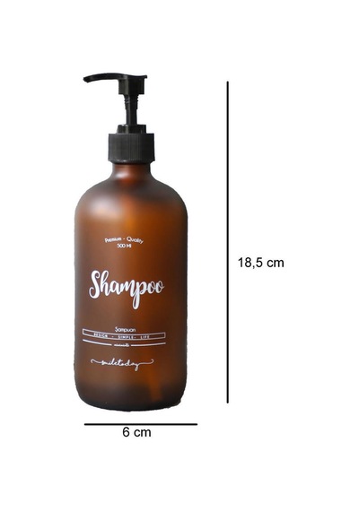 Amber Cam Şampuan Şişesi - 500 Ml Shampoo Kahverengi Kahverengi