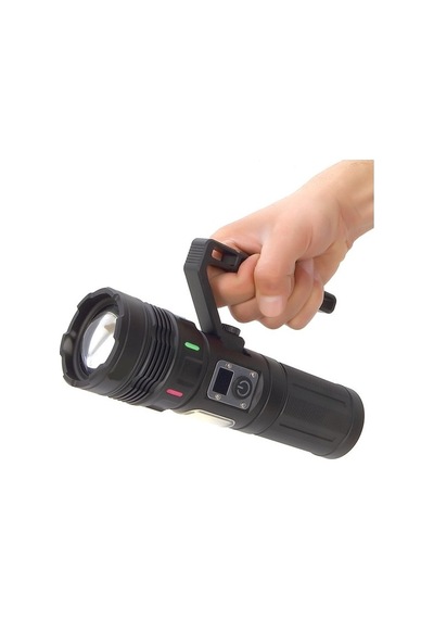 15000 Lümen Tg+cob Led Göstergeli Güçlü El Feneri Wt-703 Siyah