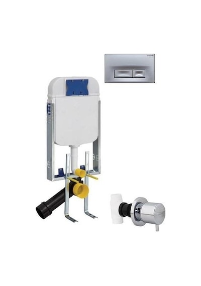 Creavit Gömme Rezervuar Gr5001 + Mat Buton + Ac50l Stop Valf 3 Lü Gri