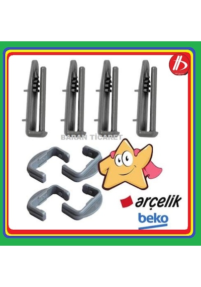 Arçelik Beko Altus Uyumlu Bulaşık Makinesi 8'Li Önarka Ray Kapağı Seti
