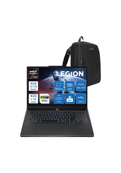 Lenovo Legion 5 15AHP10 83M00070TRF12 Ryzen 7 260 32 GB 4 TB SSD 8 GB RTX5060 15.3" Free Dos Dizüstü Bilgisayar + Zetta Çanta