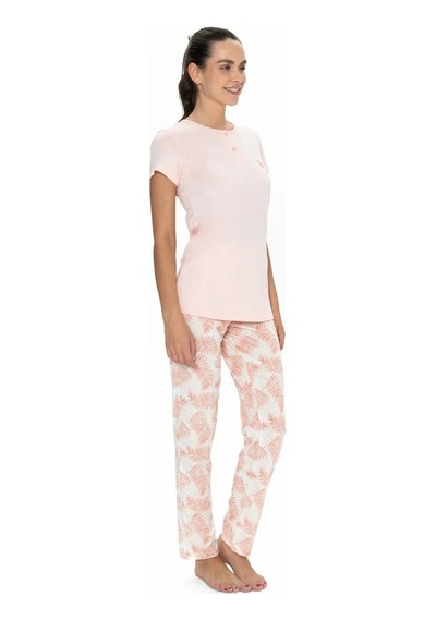 U.S. Polo Assn. Kadın Somon Pijama Takım - 20088 Somon
