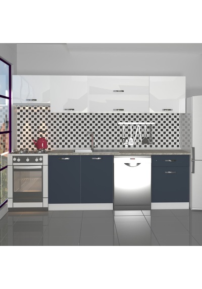 Decoraktiv Elite 280y Mdf Hazır Mutfak Dolabı - Tezgah Dahil - Antrasit - Beyaz Decoraktiv Elite 280y Mdf Hazır Mutfak Dolabı - Tezgah Dahil - Antrasit - Beyaz