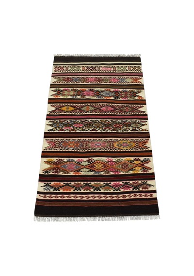 Kilim Antik El Dokuma Nadir Otantik Aydın Çine Yün Kilimi 0161 - Yeni - Çok Renkli