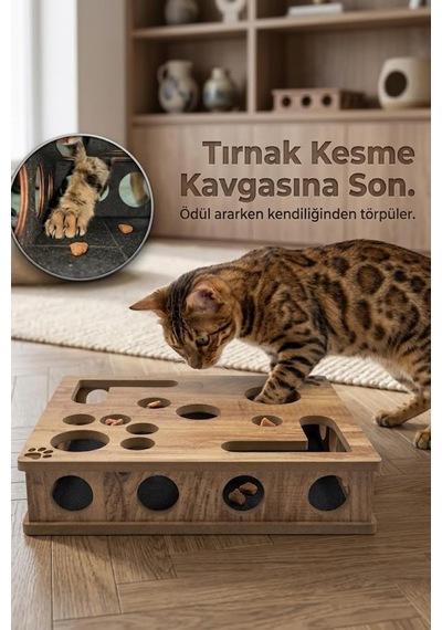 Ayrex Pet Kedikür Kedi Tırmalama Ve Oyun Kutusu Tırnak Törpüleyici İnteraktif Kedi Oyuncağı