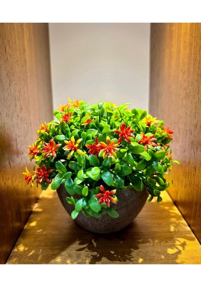 Modern Turuncu Bahar Esintisi Yapay Aranjman 13 Cm X 17 Cm Turuncu