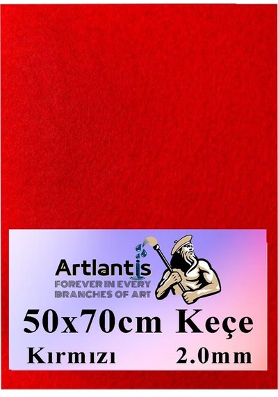 Kırmızı Keçe 50 x 70 CM 2.0 MM 1 Adet Renkli Hobi Keçesi Elişi Keçesi Anasınıfı Kreş Okul Öncesi
