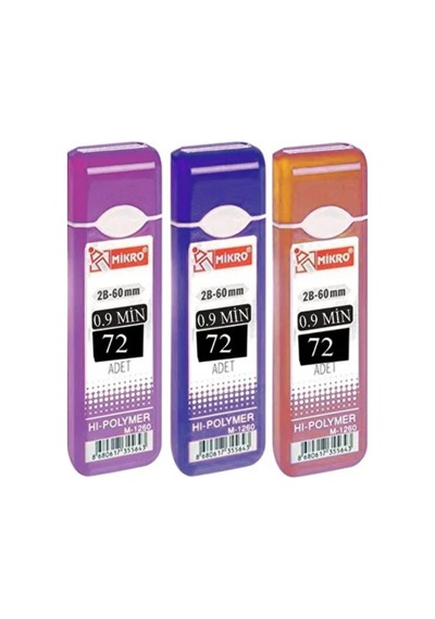 72 Li 0,9 Mm Uç 3 Paket 60 Mm Mikro