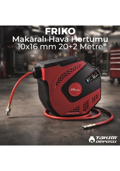 Frıko Zya03-q20 Makaralı Hava Hortumu 10 X 16 Mm 20+2 Metre