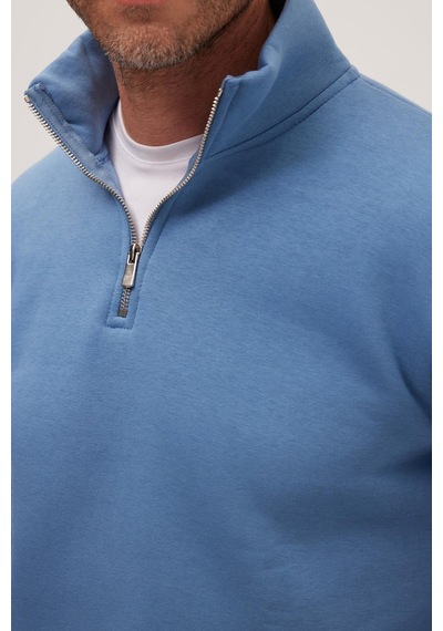 Tudors Unisex Relax Fit Rahat Kesim Pamuklu İçi Polarlı Yarım Fermuarlı Petrol Mavi Dik Yaka Sweatshirt-35158 Petrol Mavi Tudors Unisex Relax Fit Rahat Kesim Pamuklu İçi Polarlı Yarım Fermuarlı Petrol Mavi Dik Yaka Sweatshirt-35158 Petrol Mavi