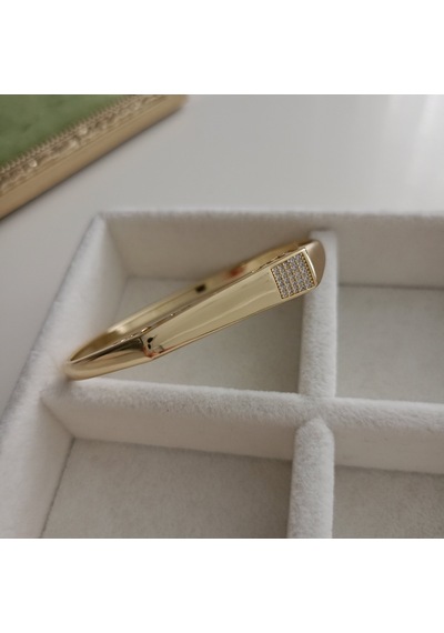 Lente Aksesuar Xuping Kararmaz Çelik Plaka Kelepçe Bilezik - 60 Mm Altın - Gold