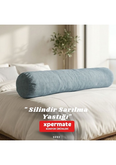 Xpermate Sarılma Yastığı Bacak Arası Yastığı Silindir 150cm Gri