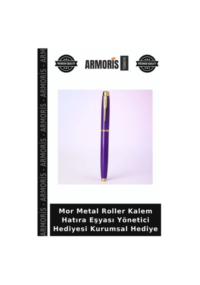 Mor Metal Roller Kalem Hatıra Eşyası Yönetici Hediyesi Kurumsal Hediye Çok Renkli
