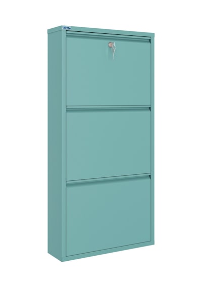 Ceha Kilitli 3'lü Metal Ayakkabılık - Turkuaz K.AYK-3/P6034/KL
