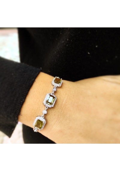 Oriental Kuyumculuk Jewellery Renk Değişiren Zultanit Taşlı Su Yolu Gümüş Bileklik Gümüş