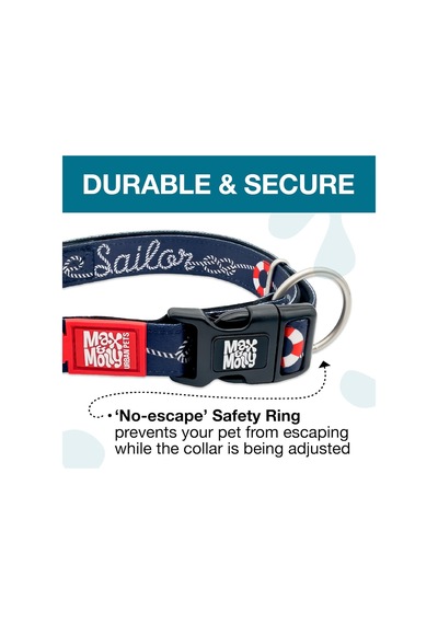 Max & Molly Urban Pets Original Serisi Akıllı Künyeli Köpek Boyun Tasması S, Denizci