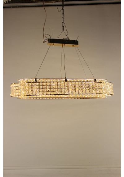 Kristal Taşlı Masaüstü Led Avize 3 Renk Işıklı Modern Aydınlatma Gold