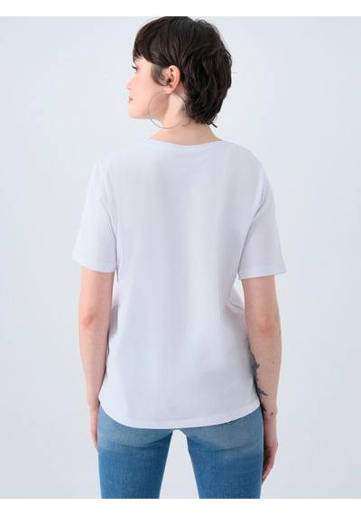 Kadın T-shirt Lf2039133 Whıte Beyaz
