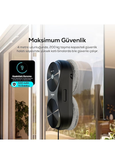 Tr Elo Lite Akıllı Cam Temizleme Robotu Çift Su Püskürtmeli 2800 Pa Vakumlu Uygulama Ve Kumanda Kontrollü X868 Genel