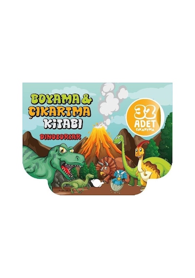 Dinozorlar - Boyama ve Çıkartma Kitabı - Boyama ve Çıkartma Kitabı- Çikolata Yayınevi