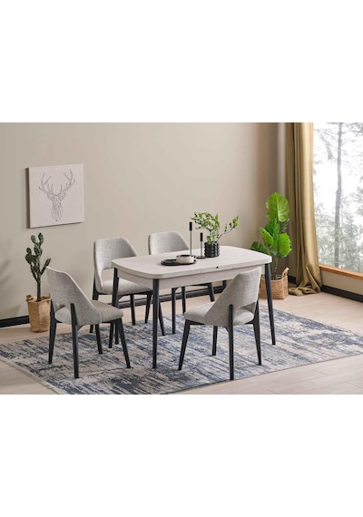 Lave Kelebek Açılır Mutfak Masası 75x130 Cm Gri