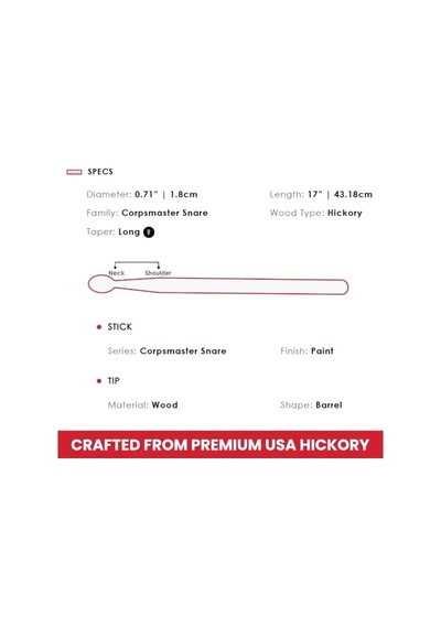 Rh Drum-stick"5a American Classic-serie, Hickory,wood-tip\