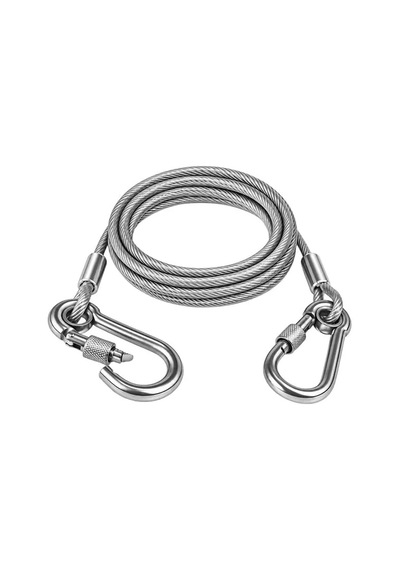 Hubrendy Sh Sunup Sn-38106 2 Metre Çelik Köpek Bağlama Halatı Kilitli Karabina Pvc Kaplamalı