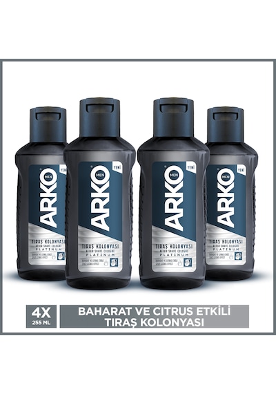 Arko Men Platinum Tıraş Sonrası Kolonya 4 x 255 ML