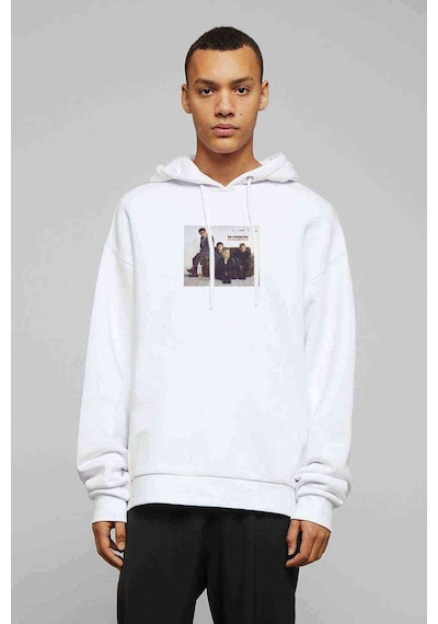 The Cranberries Baskılı Beyaz Erkek Örme Kapşonlu Sweatshirt