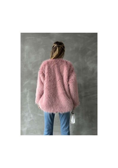 Verymoda Suni Kürk Ceket F1608 Pudra