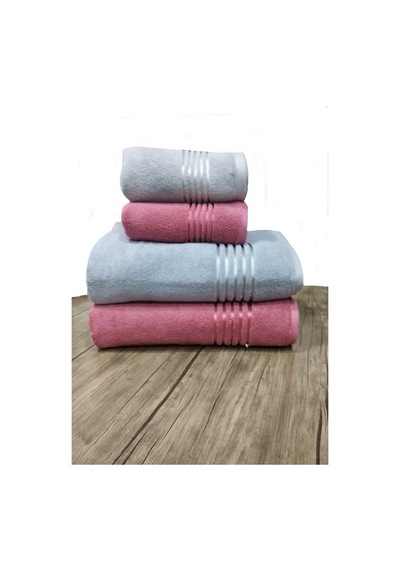 Özdilek Hamam Takımı Belda Gri-Koyu Pembe