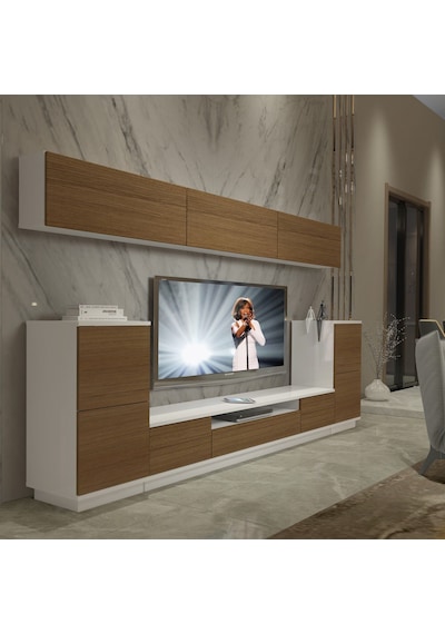 Decoraktiv Trendstyle 9s Slm Tv Ünitesi Tv Sehpası Beyaz - Ceviz