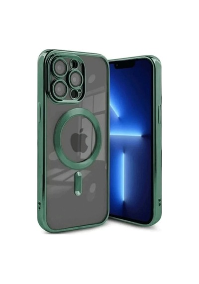 Apple iPhone Uyumlu  15 Pro Uyumlu Kılıf Kross Magneticsafe Kapak - Koyu Yeşil