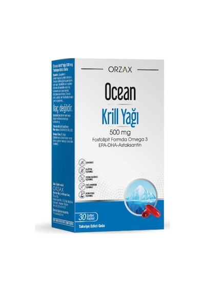 Ocean Krill Oil Balık Yağı İçeren Takviye Edici Gıda 30 Kapsül