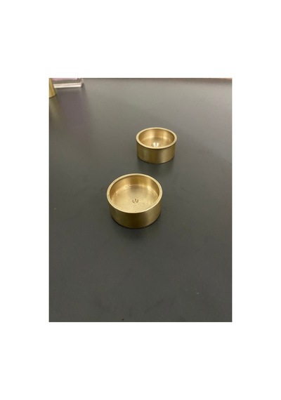 El Yapımı Som Pirinç Tealight Mumluk 2 Adet Gold