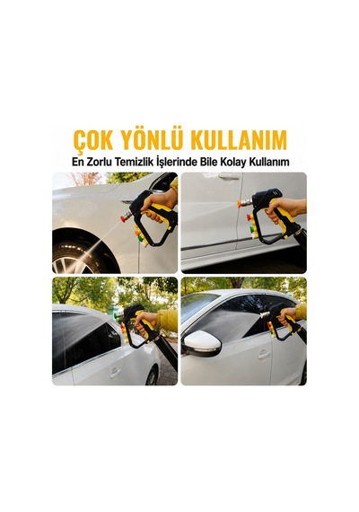 Robeve Bear Force Yüksek Basınçlı Yıkama Tabancası 345 Bar 5000 Psı 5 Li Nozul Seti 1/4 Quick Connect Kısa Yıkama Tabancası Oto Yıkama Tabancası Lavor Uyumlu