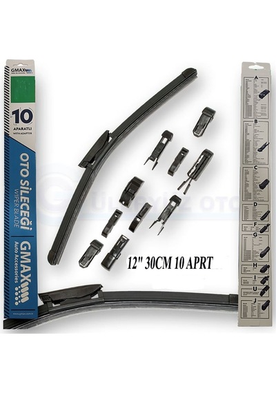 Gmax Muz Silecek Süpürgesi Banana Tip 10 Aparatlı 300 mm GLZ 12" 30CM 10 APRT