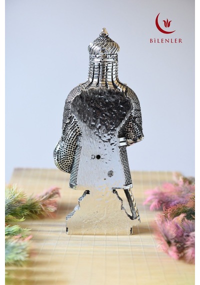 Fetih Zırh Ayetel Kürsi Biblo 11x27 Cm Orta Boy Gümüş Renk Metal Dekoratif Aksesuar Gri