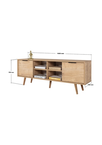 3622 Sina 160 Cm Ahşap Ayaklı , Metal Kulplu Tv Ünitesi , Safir , Tv Sehpası , Salon Safir