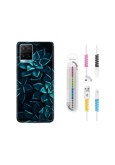Vivo Y21 Kılıf Kablo Koruyuculu Mistik Çiçekler 1650
