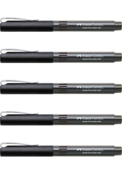 L Needle Point Roller 0.5mm Iğne Uçlu Kalem Siyah 5 Adet Siyah
