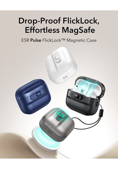 Apple AirPods Uyumlu Pro 3 2025 Pulse Flicklock Manyetik Kılıf Lacivert