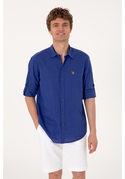 U.s. Polo Assn. Erkek Mavi Gömlek Basic 50297868-vr212 Royal Blue